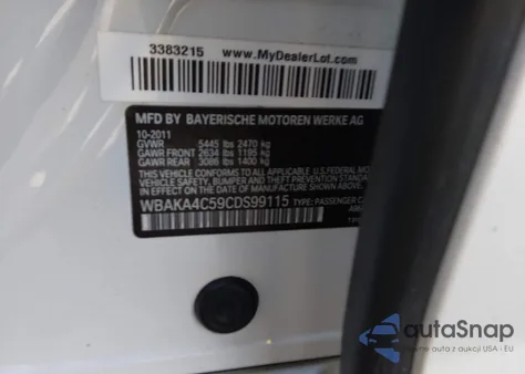 2012 BMW 740I from USA, damaged, VIN WBAKA4C59CDS99115